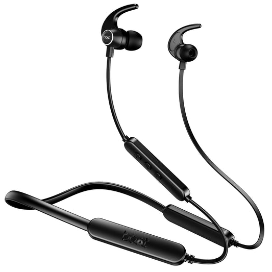 boAt Rockerz 255 Pro+, 60HRS Battery, Fast Charge, IPX7, Dual Pairing, Low Latency, Magnetic Earbuds, Bluetooth Neckband, Wireless with Mic Earphones (Active Black)